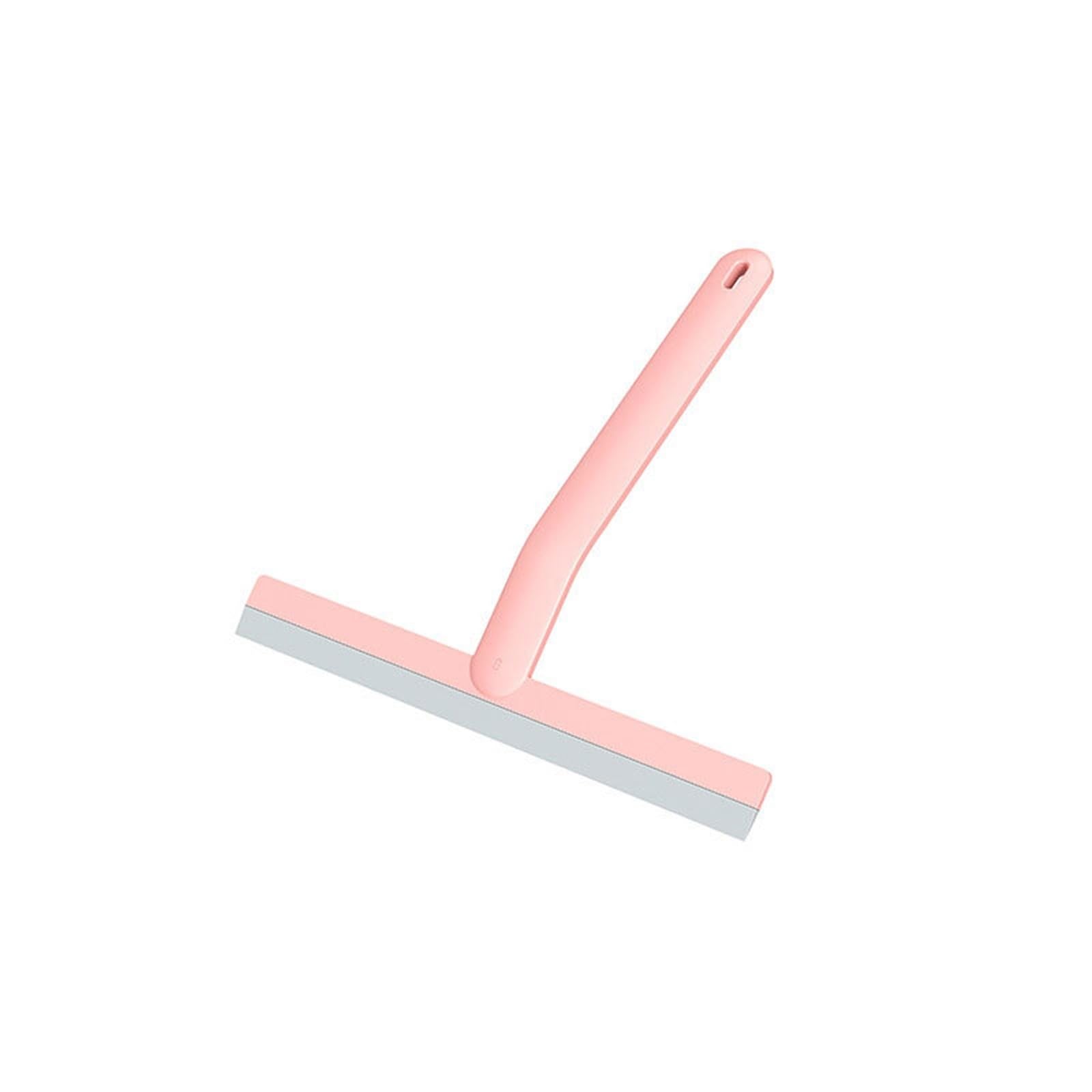 Glass Water Squeegee Silicone Glass Scraper Wiper Floor Window Household Daily Cleaning Supply(Pink)