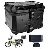 【日本企業】バイク用リアボックス 大容量 22L 45L 55L 65L 100L アルミ 取付ベース付 鍵2本付 簡単脱着 フルフェイス対応 四角 バイクボックス トップケース (ALL BLACK 45L)