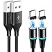 Produktbild AVIWIS Magnetisches USB C Kabel [2Stück 1M] Nylon Magnetic USB Typ C Schnellladekabel und Datenkabel für Samsung Galaxy S10/ S9/ S8, Huawei P20/ Mate20, OnePlus, Google