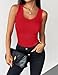 Zeagoo Womens Tank Tops 2026 Scoop Neck Ribbed Sleeveless Top Casual Basic Slim Fitted Knit Cami Tee Shirts A-red