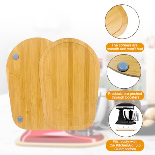Image of Bamboo Mixer Slider Mat for Kitchen Aid Artisan Mini 3.5 Quart Tilt-Head Stand Mixer, Sliding Board Kitchen Appliance Storage Attachments, Countertop Moving Tray Accessories for Kitchen Aid