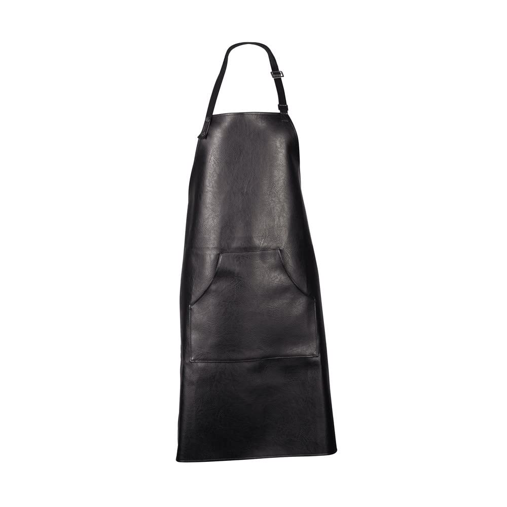 ASA Vegan Leather 78331076 - Delantal de cocina (poliuretano, aspecto de piel, 90 x 82 cm), color negro