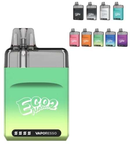 xpb\ ECO Nano 2 Pod System Kit 1000mAh 6ml Vape xCv X^[^[Lbg dq^oR ։ [d jR`t[ (Misty Green)