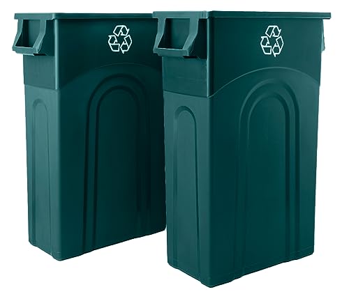 United Solutions ECOSolution Highboy lata de reciclaje de 23 galones con símbolo, verde ecológico