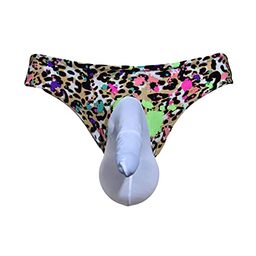 LESOYA Men's Sexy Ice Silk Triangle Bikinis Low Rise Panties Lace Sheer Boxer Briefs Underwear with Sheath Pouch3