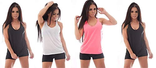 Kit 4 Regata Feminina Nadador Musculação Academia Fitness (G)