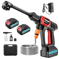 Dibaful Akku Hochdruckreiniger 100 Bar - Kabellos Mit 2x3000mAh Akkus