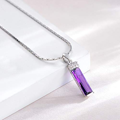 Collier cristal de quartz améthyste et chaîne de clavicule argent 925 - 3