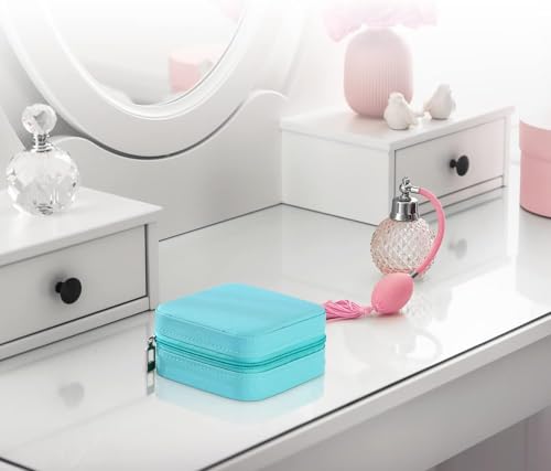 Image of TRODANCE Mini Jewelry Travel Case,Small Travel Jewelry Organizer, Portable Jewelry Box Travel Mini Storage Organizer Portable Display Storage Box For Rings Earrings Necklaces Gifts (4Color-4pcs)