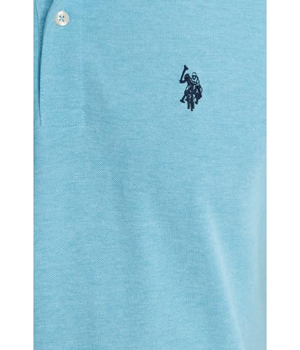 Image of U.S. POLO ASSN. Men Cotton Regular Fit Solid Polo With Small Pony | Two-Button Closure Pique Polo Shirt, Summer Fashion Golf Shirt