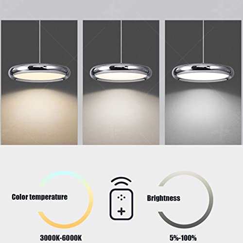 Suspension table à manger LED dimmable lustre chromé avec télécommande
