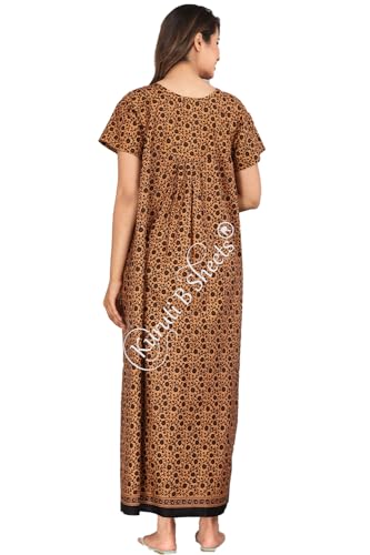Image of Kuruti B Sheets Nighty for Women Cotton Combo (Pack of 2 Pcs) Nighty Gown Round Neck Short Sleeves Free Size