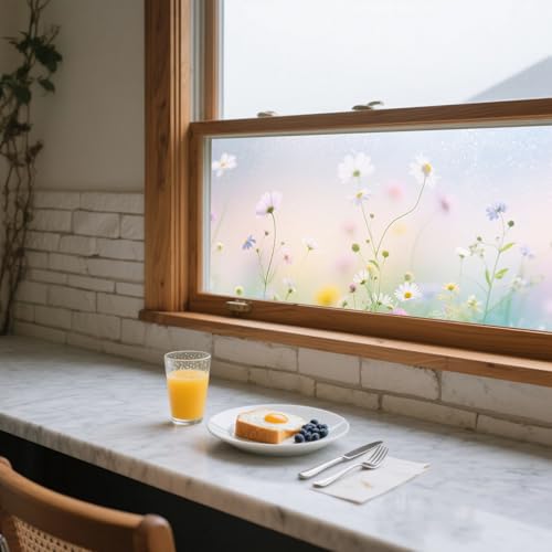 Vinilo Decorativo para Ventana IVN con Diseño Floral Suave miniatura 5