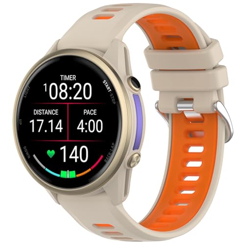 for Garmin Forerunner570/970/265(music)/255(music)/Venu3/ivoactive4用バンド 22MM ベルト 混色 替えバンド シリコン製 柔らかい 通気性 耐久性 スポーツバンド アクセサリー (サンド