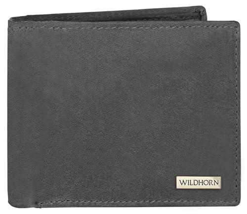 Image of WildHorn Rfid Protected Leather Wallet For Men, Grey Hunter