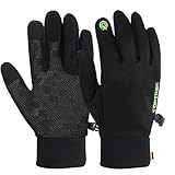 toptrek Fahrradhandschuhe Fluoreszenz, Warme Winterhandschuhe wasserdichte Winddichte Touchscreen Handschuhe, rutschfeste Sporthandschuhe Laufhandschuhe für Herren & Damen(3 Größe, schwarz)