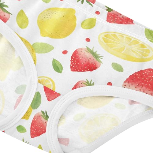 Wusikd Lemon Strawberry Girls' Underwear Cotton Watercolor Girls Briefs Soft Toddler Underwear 2T4