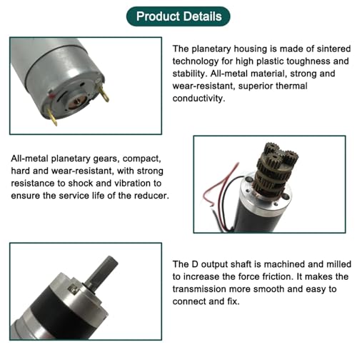 Moteur planétaire CM28-385 24V à couple élevé pour charges lourdes - 5