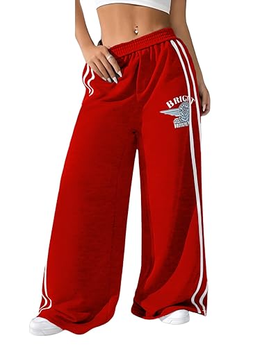 Mizah Elastic High Waist Sweatpants with Side Stripe - Fashi...