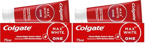Image of Colgate Max White One Toothpaste 75ml - Teeth whitening Toothpaste - clinically Proven Formula - removes up to 100% of Surface Stains - Contains whitening accelerators - 1 Shade Whiter in 1 Week