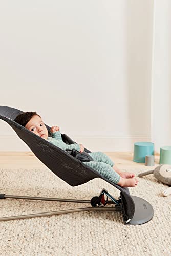 Image of BabyBjorn Bouncer Bliss, Anthracite, Mesh | 2-in-1 Adjustable Baby Bouncer Seat and Toddler Chair, Newborn to Toddler (8-29 lbs), 4 positions, Lightweight & Portable