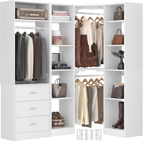 Besiost Corner Closet System with 2 Sets, 63.2