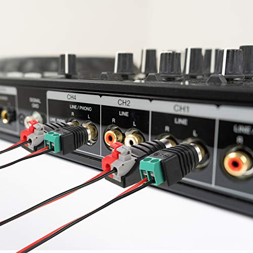 image for Weewooday 20 Pieces Screw Terminal Adapter Compatible with RCA to AV S