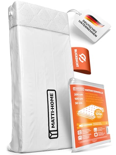 Matti-Home Matratzenhülle mit Reißverschluss – 7 Größen, blickdichte Folie weiß, extra reißfest 120µ, Schutz für Matratze bei Transport, Umzug, Aufbewahrung (100 x 200 x 30cm) Matti-Home Matratzenhülle mit Reißverschluss – 7 Größen, blickdichte Folie weiß, extra reißfest 120µ, Schutz für Matratze bei Transport, Umzug, Aufbewahrung (100 x 200 x 30cm)