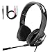 iKiKin Cuffie da gioco con microfono compatibili per PC PSP PS4 laptop Mac, cuffie da gioco over ear Cuffie pieghevoli con eliminazione del rumore con audio surround Stereo (Nero)