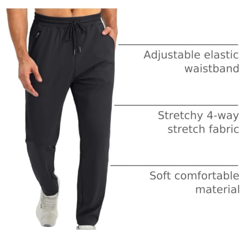 Image of G Gradual Men's Sweatpants with Zipper Pockets Tapered Joggers for Men Athletic Pants for Workout, Jogging, Running