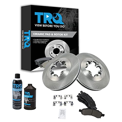 TRQ Front Brake Pad & Rotor Kit Brake Chemical Kit Brake Pads Brake Rotor Ceramic Compatible with 2009-2012 Chevrolet Colorado GMC Canyon
