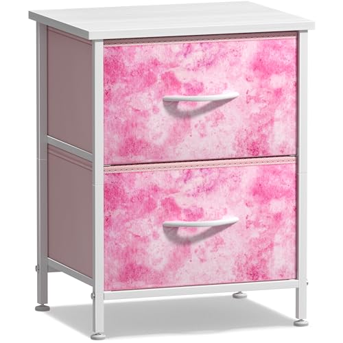 Sorbus 2-Drawer Kids Nightstand for Bedroom (Tie-Dye Pink) - image 7
