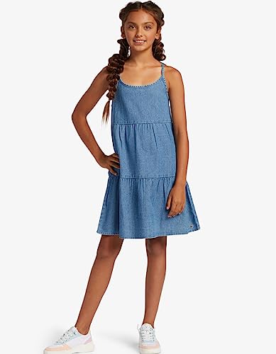Roxy Girls' Cool For The Summer Denim Dress (Big Kid) Medium Blue 143