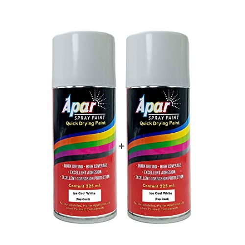 Image of APAR Spray Paint Ice Cool White (RC Colour Name) Compatible for Renault cars -225 ml (Pack of 2-Pcs)