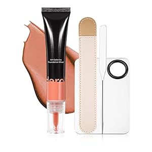 DAGEDA Orange Mixing Foundation Set, Liquid Foundation Mixing Pigment, Makeup Spatula and Mixing Pigment Palette, Easy to Blend Foundation Cosmetic Spatula Foundation Palette Make up Tool