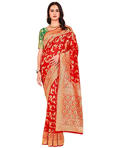 Image of Glory Sarees Women's Banarasi Silk Saree With Blouse Piece (Kara164 Parent)