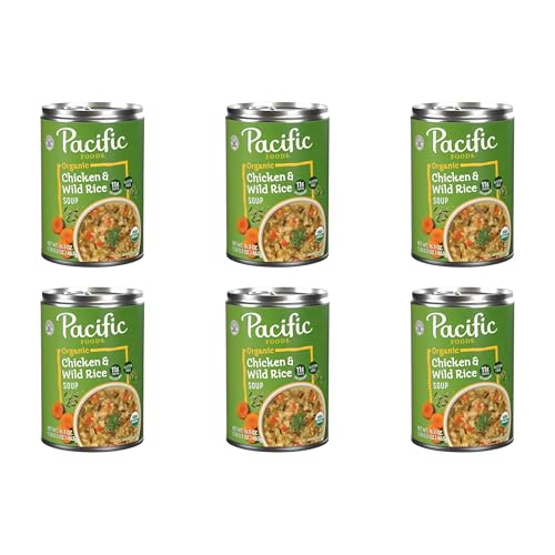 Pacific Foods Organic Chicken and Wild Rice Soup, 16.3 oz Can (Pack of 6)