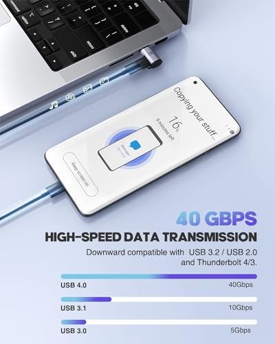 Image of Tobo USB C Magnetic Adapter, 90 Degree Magnetic USB C Adapter 24 Pins with PD 100W Fast Charge USB4 40Gbps 8K 60Hz for Thunderbolt 3 /4,Pro /Air /ROG Ally /Steam Deck /PS5 PSVR2, (TD-1102TC, Pack-of-2)