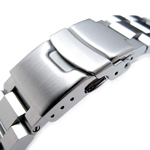 22Mm Hexad 316L Stainless Steel Watch Band Straight End Lug Diver Clasp Brushed #TOP1