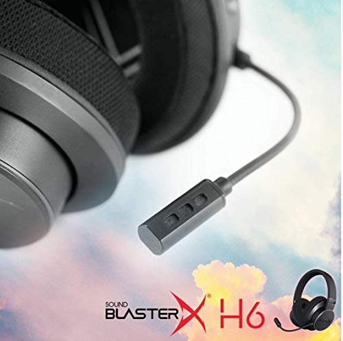 Sound BlasterX H6 - Cuffie da gioco USB con audio surround 7.1 virtuale, modalità EQ hardware, Ambient Monitoring, compatibili con PS4, Xbox One, Nintendo Switch e PC