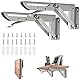 Klappkonsole Schwerlast 250mm, 2 Stück Edelstahl Klappkonsolen Klappkonsole Tisch Klappregalhalterungen Klappträger Regalträger, Wandregal Regalunterstützung Klammer für DIY Halterung, Klapptisch