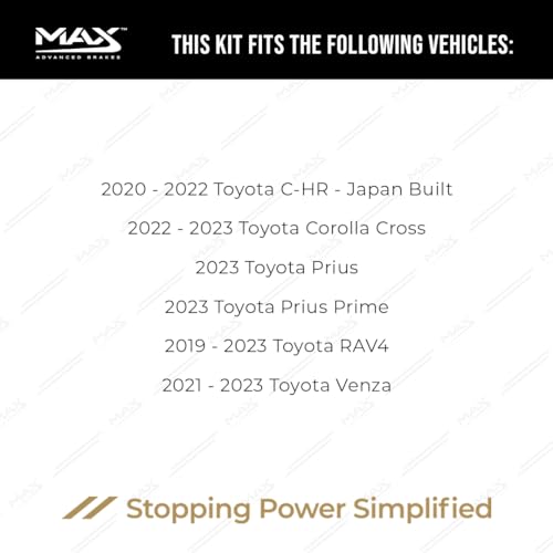 Image of Max Advanced Brakes StyleMAX+ Rear Brake Kit | Fits 2019-2023 Toyota RAV4; 2018-2023 Camry | Brake & Rotor Kit for Daily Performance | Cross-Drilled Rotors & Ceramic Brake Pads