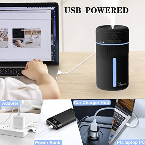 Small Humidifiers For Bedroom,Mini Humidifier,Travel Humidifier,Car Humidifier,Plant Humidifier Indoor,Baby Humidifier,Portable Humidifiers,Usb Desk Humidifier Cool Mist 400Ml Night Light(Black) #TOP3