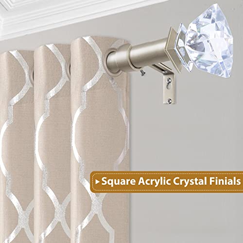 Kamanina Acrylic Replacement Finials For 1 Inch Curtain Rods, M6 Standard Screw Drapery Rod Finials, Champagne Gold, 2Pcs #TOP1