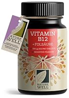 VITAMIN B12 hochdosiert - 365 Tabletten mit 500µg Vit B12 + FOLSÄURE 200µg pro Tablette - mit Methylcobalamin, Adenosylcobalamin & Hydroxocobalamin Vit. B12 - laborgeprüft mit Zertifikat - 100% vegan