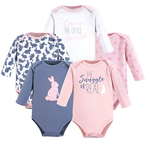Yoga Sprout Cotton Bodysuit, 5 Pack, Snuggle Bunny, 0-3 Months