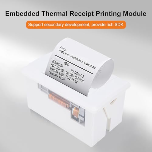 Image of Embedded Thermal Receipt Printer Module, White, USB 232 BT Interface, 58mm Printing Width - Easy Upgrade, Compact Design, Ideal for Industrial and Retail Use