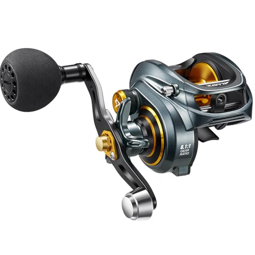 Piscifun Alijoz 300 Baitcaster Fishing Reel, Aluminum Frame Baitcasting Reel, 33Lbs Max Drag, 8.1:1 Gear Ratio, Freshwater & Saltwater Low Profile Casting Reel for Musky for Musky (Right Handed)