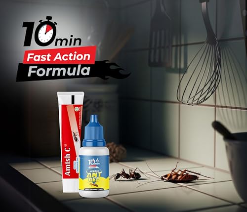 Image of Amish Combo Herbal Ant Gel & Amish-C Cockroach Gel 20g|10 Minutes Formula |Removes Entire Colony |Powerful 100% Organic No Chemical Repellent for Home Kitchen