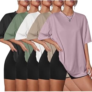 1/5 Pack Womens Oversized T Shirts ...